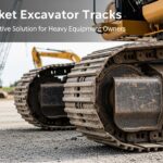 Aftermarket excavator tracks installed on a heavy-duty excavator for improved traction and durability