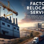 Factory relocation team carefully moving industrial machinery for a cost-effective move