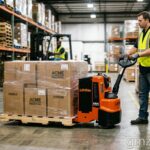 Lift Rite electric pallet jack used for efficient warehouse material handling and heavy load transport